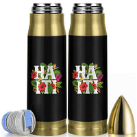 Haiti Tropical Floral Hibiscus Palm Leaves Island Graphic Bullet Tumbler Haitian Heritage Pride