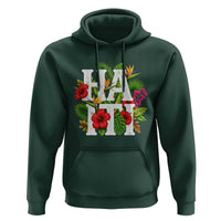 Haiti Tropical Floral Hibiscus Palm Leaves Island Graphic Hoodie Haitian Heritage Pride