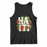 Haiti Tropical Floral Hibiscus Palm Leaves Island Graphic Tank Top Haitian Heritage Pride