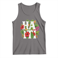 Haiti Tropical Floral Hibiscus Palm Leaves Island Graphic Tank Top Haitian Heritage Pride
