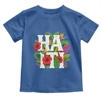 Haiti Tropical Floral Hibiscus Palm Leaves Island Graphic Toddler T Shirt Haitian Heritage Pride