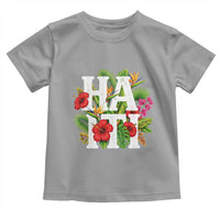 Haiti Tropical Floral Hibiscus Palm Leaves Island Graphic Toddler T Shirt Haitian Heritage Pride