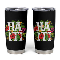 Haiti Tropical Floral Hibiscus Palm Leaves Island Graphic Tumbler Cup Haitian Heritage Pride