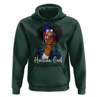 Proud Haitian Afro Girl in Denim Jacket Style Graphic Hoodie Haiti Heritage Pride