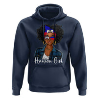 Proud Haitian Afro Girl in Denim Jacket Style Graphic Hoodie Haiti Heritage Pride