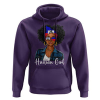 Proud Haitian Afro Girl in Denim Jacket Style Graphic Hoodie Haiti Heritage Pride
