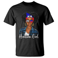 Proud Haitian Afro Girl in Denim Jacket Style Graphic T Shirt Haiti Heritage Pride