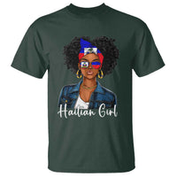 Proud Haitian Afro Girl in Denim Jacket Style Graphic T Shirt Haiti Heritage Pride