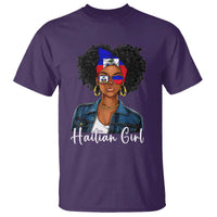 Proud Haitian Afro Girl in Denim Jacket Style Graphic T Shirt Haiti Heritage Pride
