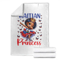 Cute Dabbing Haitian Princess Kids Graphic Throw Blanket Haiti Heritage Pride