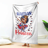 Cute Dabbing Haitian Princess Kids Graphic Throw Blanket Haiti Heritage Pride
