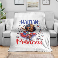 Cute Dabbing Haitian Princess Kids Graphic Throw Blanket Haiti Heritage Pride