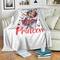 Cute Dabbing Haitian Princess Kids Graphic Throw Blanket Haiti Heritage Pride