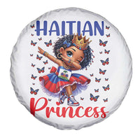 Cute Dabbing Haitian Princess Kids Graphic Spare Tire Cover Haiti Heritage Pride