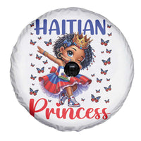 Cute Dabbing Haitian Princess Kids Graphic Spare Tire Cover Haiti Heritage Pride