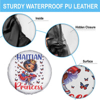 Cute Dabbing Haitian Princess Kids Graphic Spare Tire Cover Haiti Heritage Pride