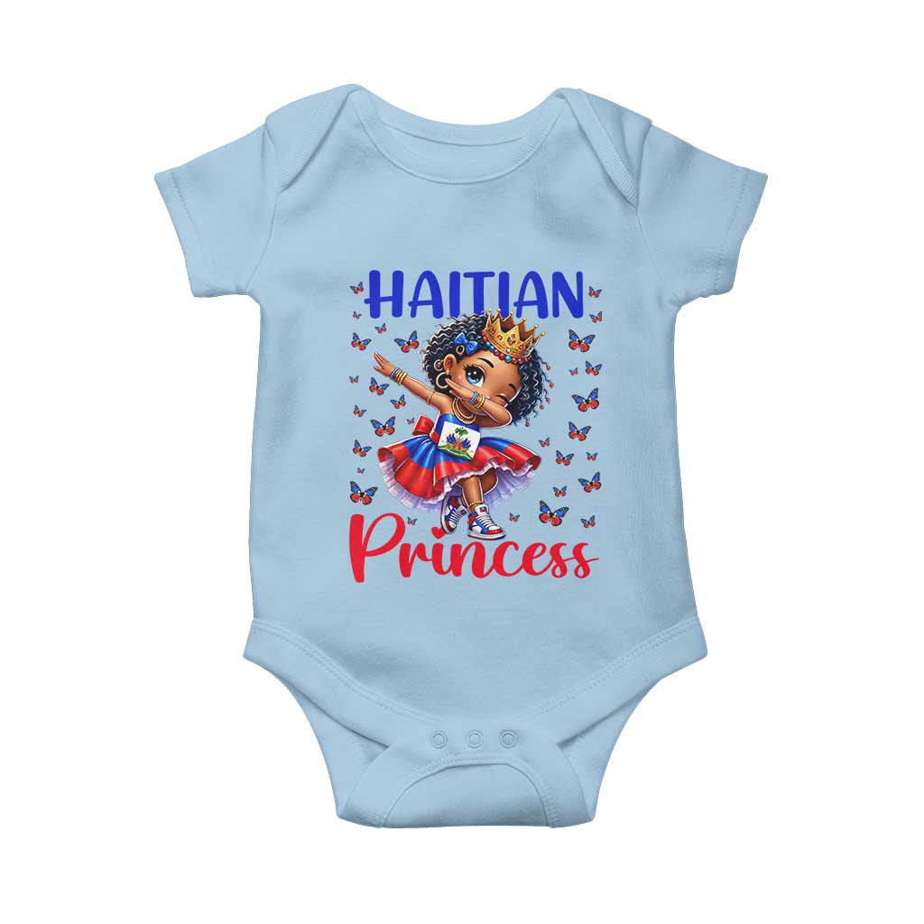Cute Dabbing Haitian Princess Kids Graphic Baby Onesie Haiti Heritage Pride