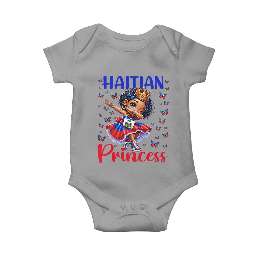 Cute Dabbing Haitian Princess Kids Graphic Baby Onesie Haiti Heritage Pride