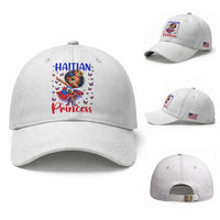 Cute Dabbing Haitian Princess Kids Graphic Baseball Cap Haiti Heritage Pride