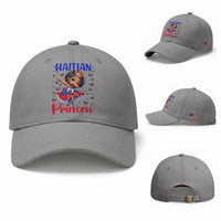 Cute Dabbing Haitian Princess Kids Graphic Baseball Cap Haiti Heritage Pride