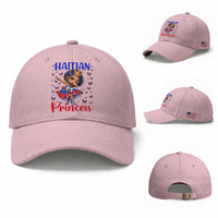 Cute Dabbing Haitian Princess Kids Graphic Baseball Cap Haiti Heritage Pride