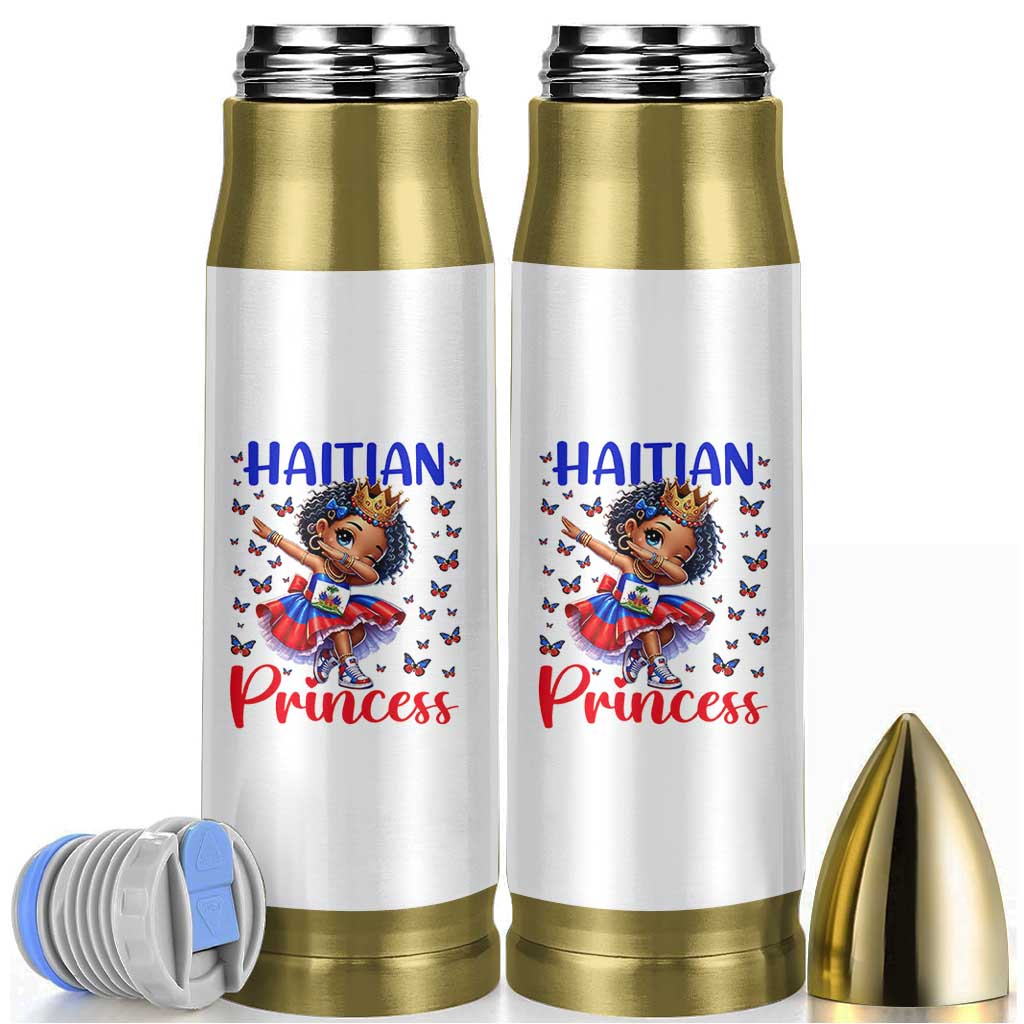Cute Dabbing Haitian Princess Kids Graphic Bullet Tumbler Haiti Heritage Pride