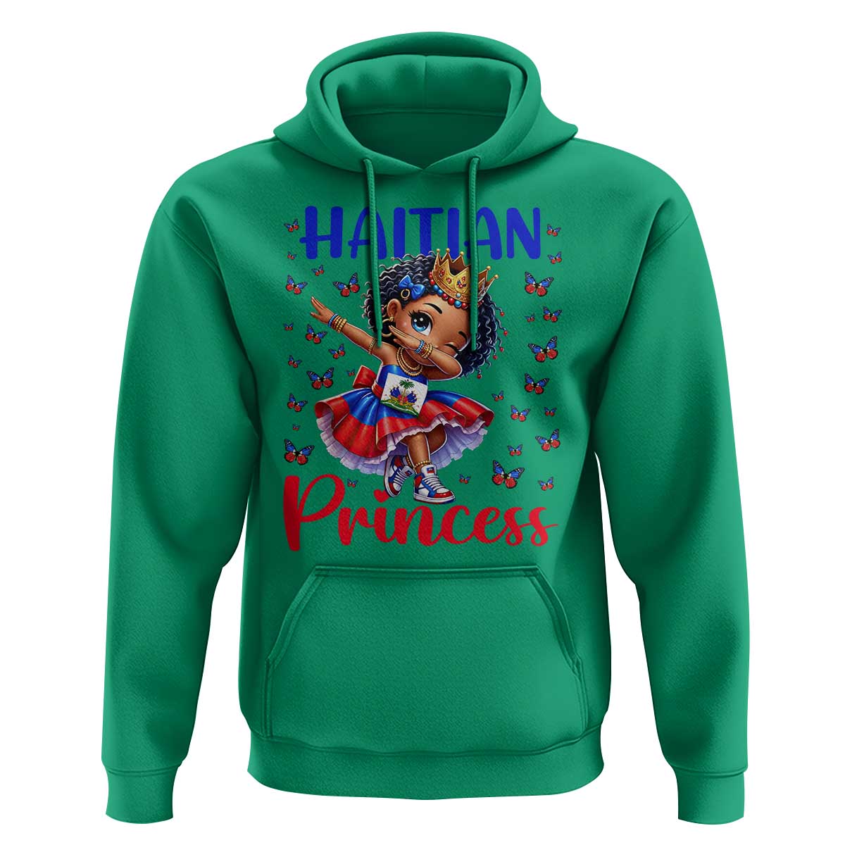 Cute Dabbing Haitian Princess Kids Graphic Hoodie Haiti Heritage Pride