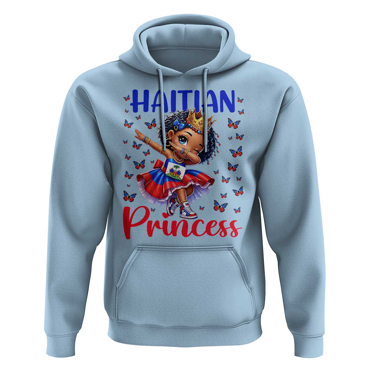 Cute Dabbing Haitian Princess Kids Graphic Hoodie Haiti Heritage Pride