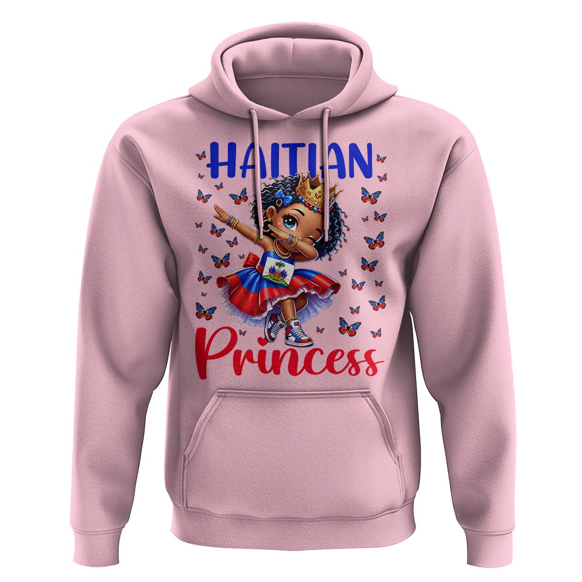 Cute Dabbing Haitian Princess Kids Graphic Hoodie Haiti Heritage Pride