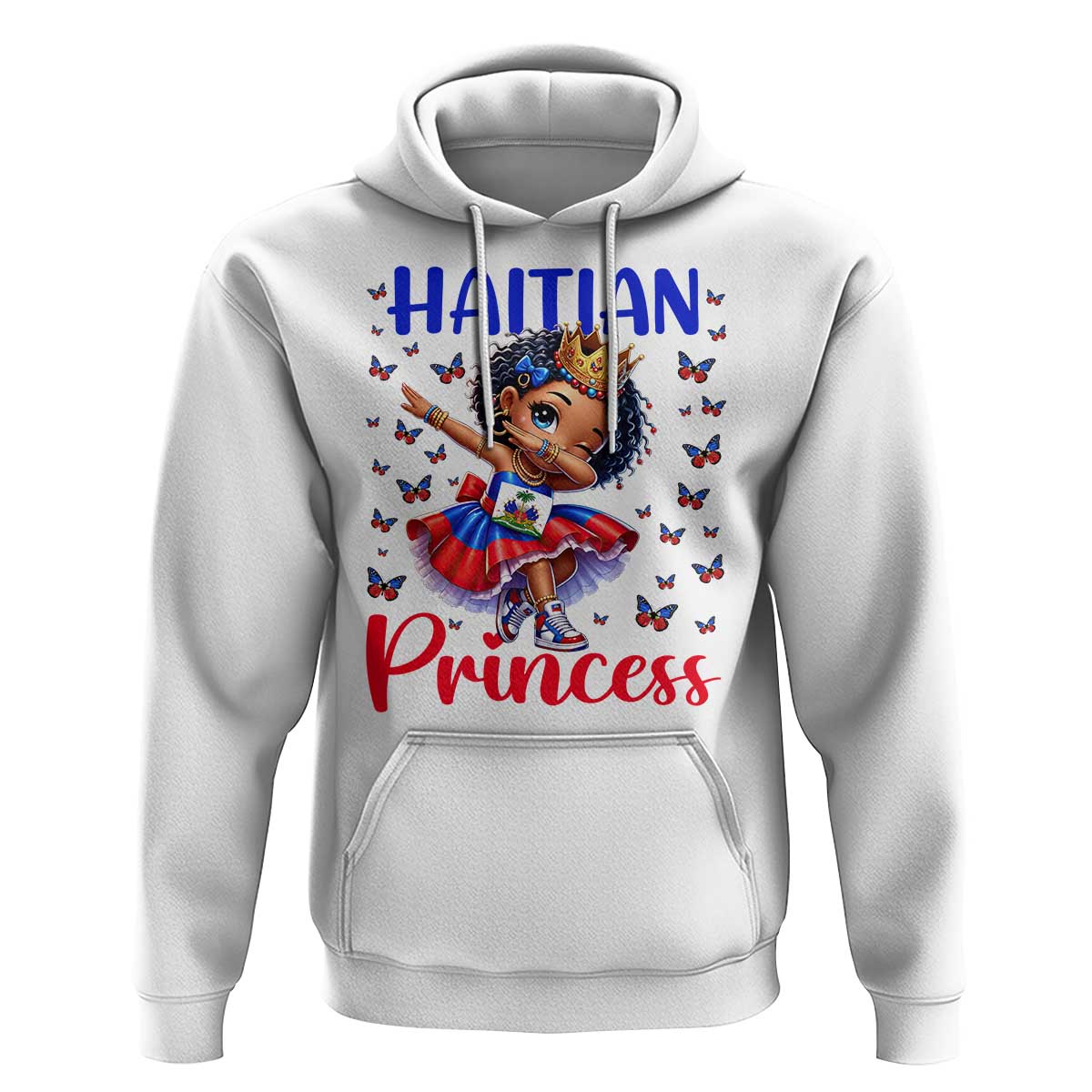 Cute Dabbing Haitian Princess Kids Graphic Hoodie Haiti Heritage Pride
