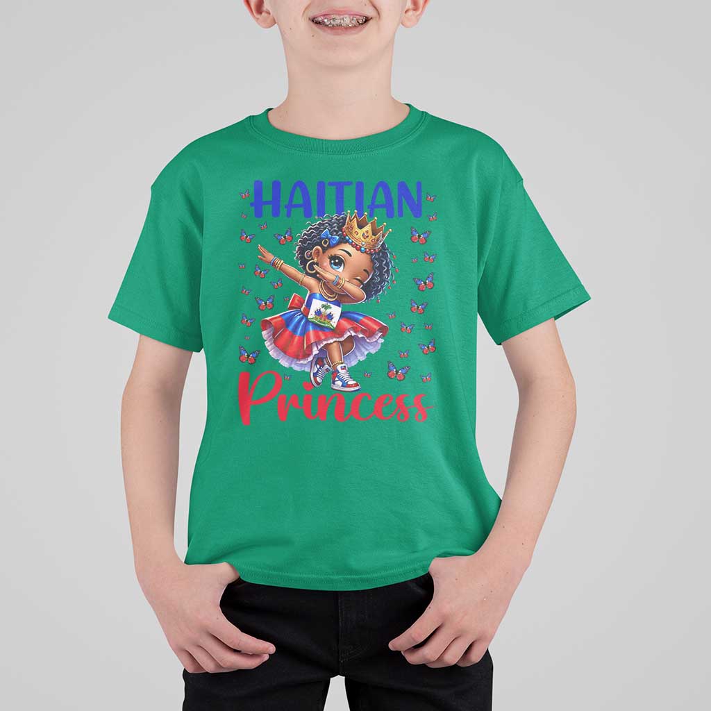 Cute Dabbing Haitian Princess Kids Graphic T Shirt For Kid Haiti Heritage Pride