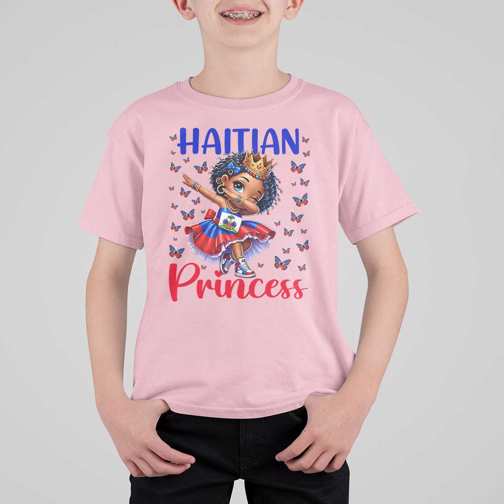 Cute Dabbing Haitian Princess Kids Graphic T Shirt For Kid Haiti Heritage Pride
