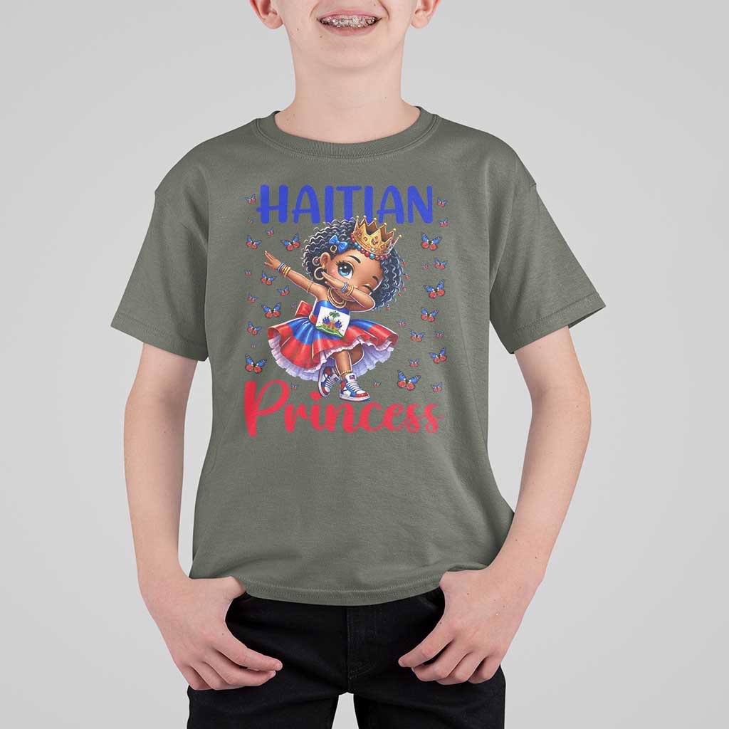 Cute Dabbing Haitian Princess Kids Graphic T Shirt For Kid Haiti Heritage Pride