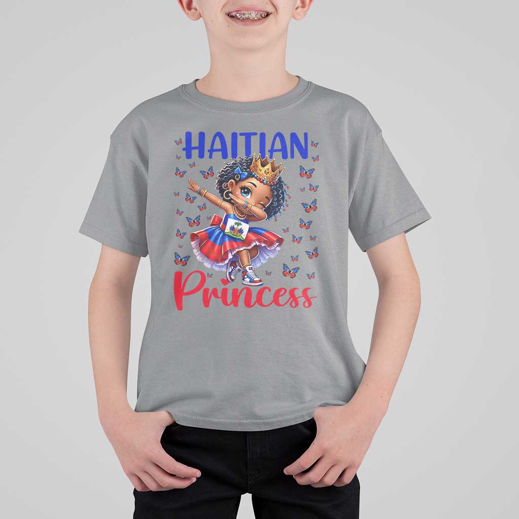 Cute Dabbing Haitian Princess Kids Graphic T Shirt For Kid Haiti Heritage Pride