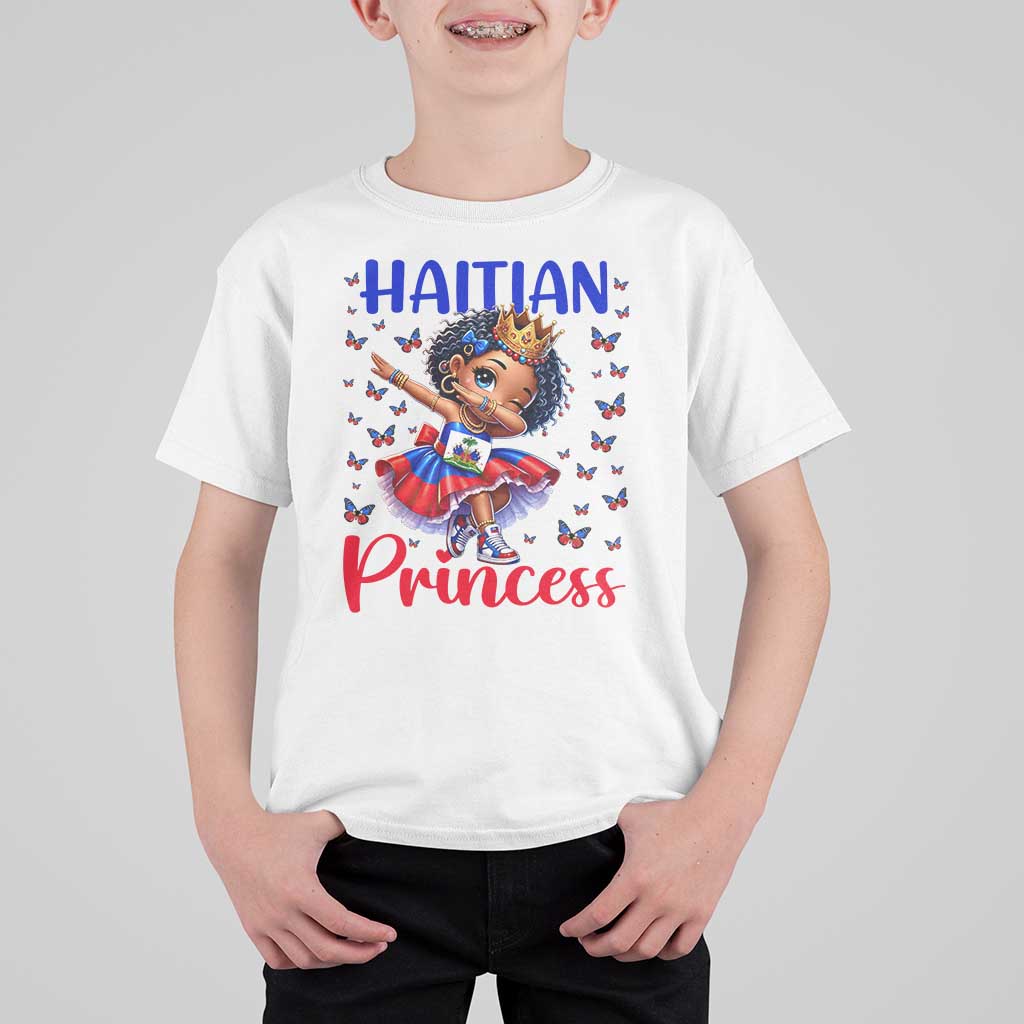 Cute Dabbing Haitian Princess Kids Graphic T Shirt For Kid Haiti Heritage Pride