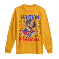 Cute Dabbing Haitian Princess Kids Graphic Long Sleeve Shirt Haiti Heritage Pride