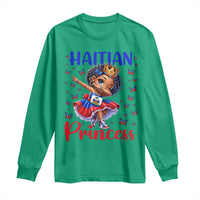 Cute Dabbing Haitian Princess Kids Graphic Long Sleeve Shirt Haiti Heritage Pride