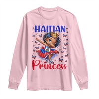Cute Dabbing Haitian Princess Kids Graphic Long Sleeve Shirt Haiti Heritage Pride
