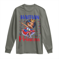 Cute Dabbing Haitian Princess Kids Graphic Long Sleeve Shirt Haiti Heritage Pride