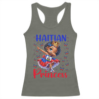 Cute Dabbing Haitian Princess Kids Graphic Racerback Tank Top Haiti Heritage Pride