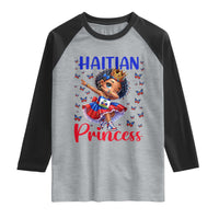 Cute Dabbing Haitian Princess Kids Graphic Raglan Shirt Haiti Heritage Pride