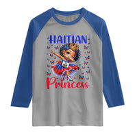 Cute Dabbing Haitian Princess Kids Graphic Raglan Shirt Haiti Heritage Pride
