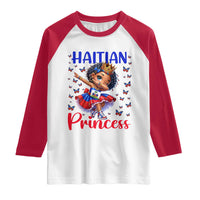 Cute Dabbing Haitian Princess Kids Graphic Raglan Shirt Haiti Heritage Pride