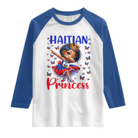 Cute Dabbing Haitian Princess Kids Graphic Raglan Shirt Haiti Heritage Pride