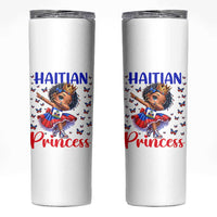 Cute Dabbing Haitian Princess Kids Graphic Skinny Tumbler Haiti Heritage Pride