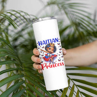 Cute Dabbing Haitian Princess Kids Graphic Skinny Tumbler Haiti Heritage Pride