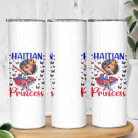 Cute Dabbing Haitian Princess Kids Graphic Skinny Tumbler Haiti Heritage Pride