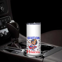 Cute Dabbing Haitian Princess Kids Graphic Skinny Tumbler Haiti Heritage Pride