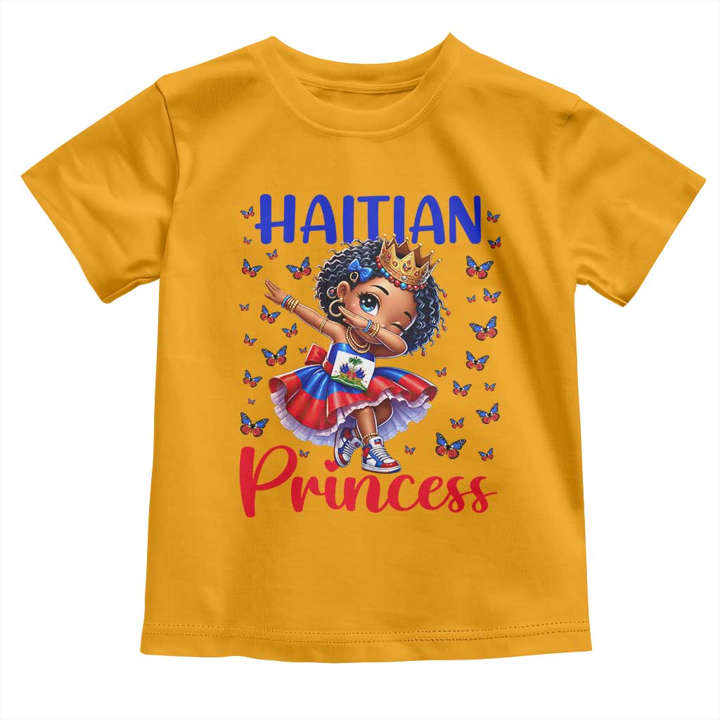 Cute Dabbing Haitian Princess Kids Graphic Toddler T Shirt Haiti Heritage Pride
