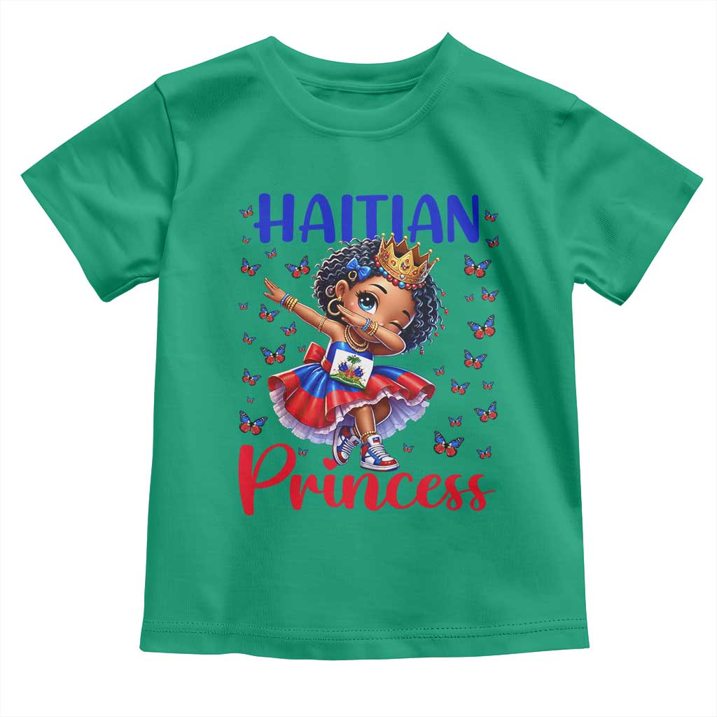 Cute Dabbing Haitian Princess Kids Graphic Toddler T Shirt Haiti Heritage Pride